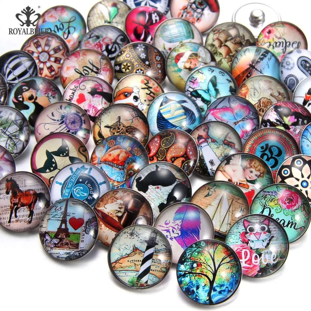 ROYALBEIER 50 шт./лот более различных стилей тем смешанный узор Многоцветный 18 мм