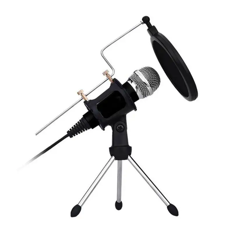 Мини настольный конденсатор микрофон Plug and Play Home Studio Podcast Запись для домашнего ПК