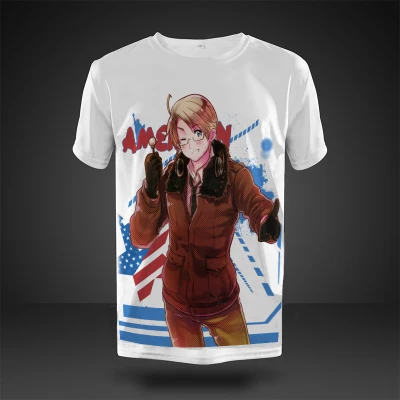 Hetalia Axis флейта Япония Северная Италия рубашка Симпатичные футболки аниме одежда