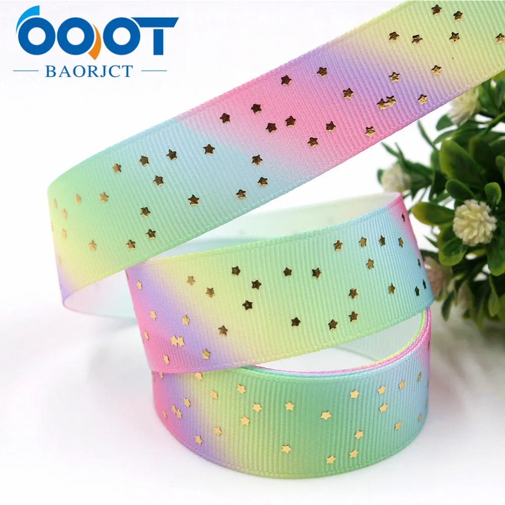 OOOT BAORJCT 1710054 22mm 10yards Bronzing Ribbons Thermal transfer Printed grosgrain Wedding Accessories DIY handmade material | Дом и сад
