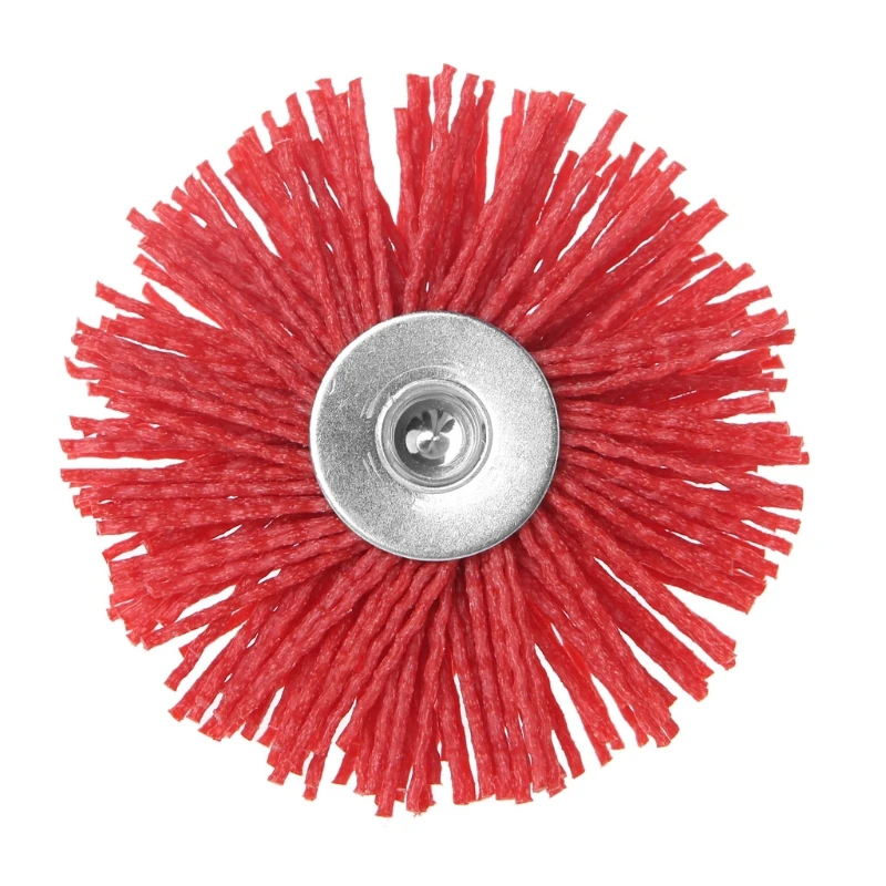 

Deburring Abrasive Steel Wire Brush Head Polishing Red Nylon Wheel Cup Shank