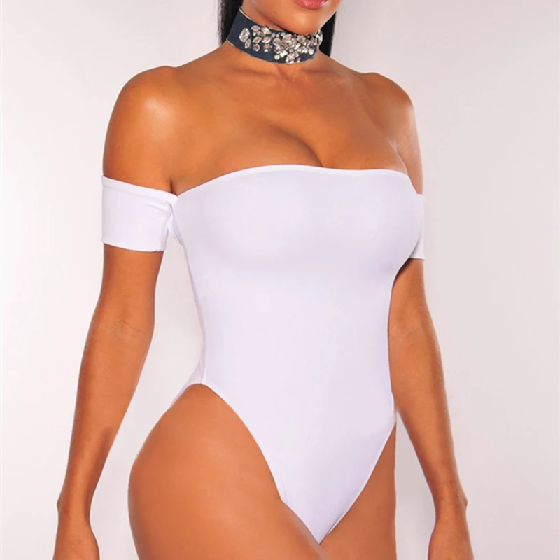 

2019 Backless Bandage Sexy Fashion Slash Neck Women Bodysuit Skinny Solid Beach Bikini Party Ladies Overalls Jumpsuits Rompers
