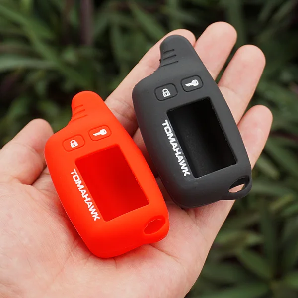 Silicone case cover set fob protect Starter Tomahawk TW 9010 TW9010 TW9020 TW9030 LCD display two 2 way car alarm system remote |