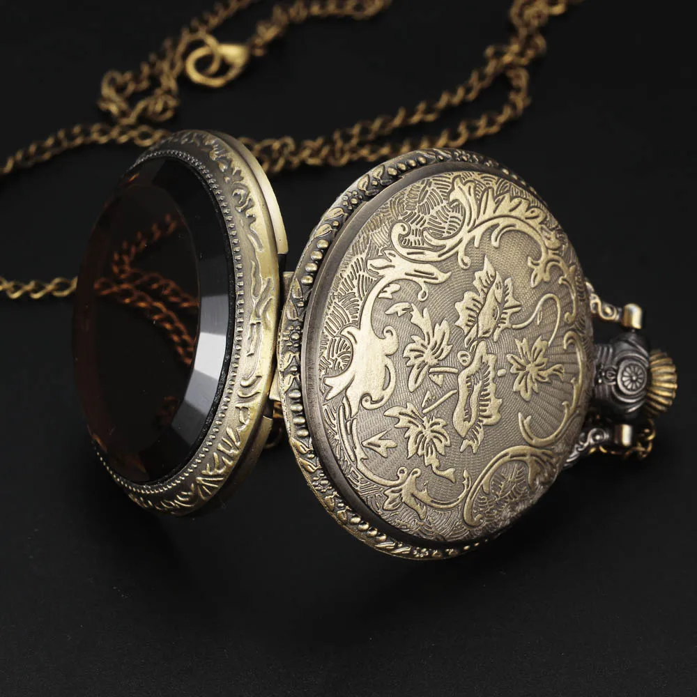 Горячая Montre женские карманные часы винтажный прозрачный кристалл лицо