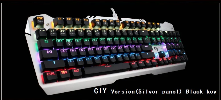 TEAMWOLF Vodstorm CIY механическая клавиатура 104key Черный Синий переключатель с подсветкой игровая клавиатура для ноутбука PC gamer русская наклейка