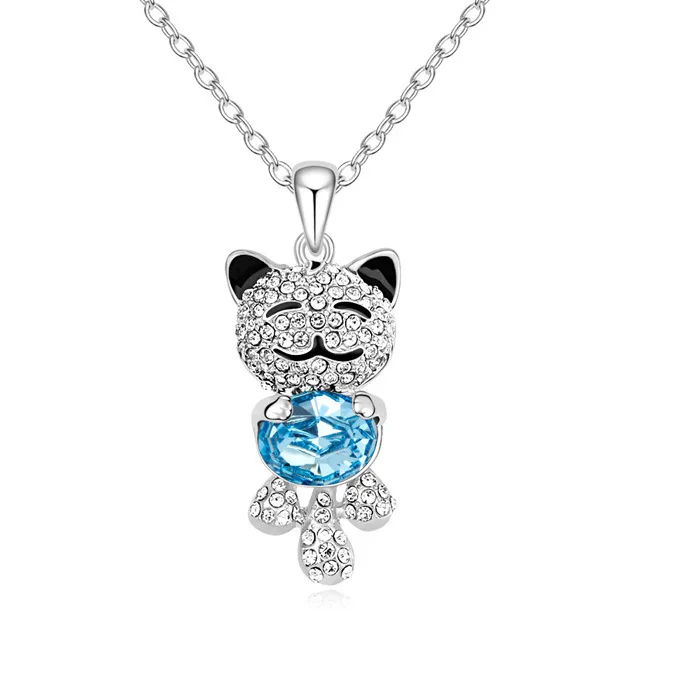 Кристалл Цепочки и ожерелья милый кот кулон jewelry Животные CLN14951|Ожерелья с