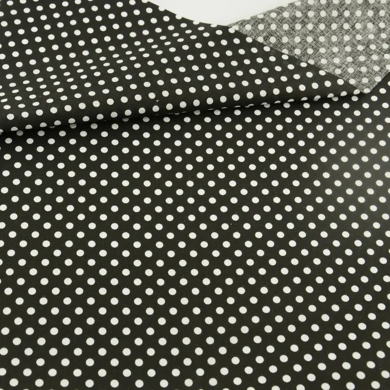 

2021 New Arrivals Fat Quarter White Dots Design Plain Black Cotton Fabric for Doll's DIY Clothing Crafts Patchwork Meter Fabric