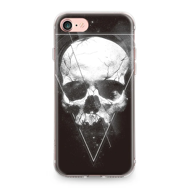 7466 Для Iphone 4, 4S, 5, 5S, SE, 6, 6 S, 7, 8 Plus, X, XR, XS Max, TPU, мягкая задняя крышка, крутой, персональный, уличный, с рисунком черепа, силиконовый чехол для телефона - Цвет: 7466