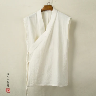 White KUANGNAN, одноцветное китайское кимоно, кардиган, мужские рубашки, 4XL, одежда, японское кимоно, мужское летнее кимоно, рубашка, Мужская Уличная одежда, новинка - Цвет: White