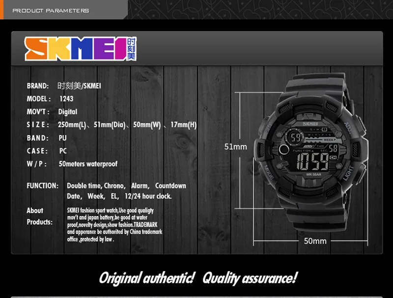 SKMEI Модные мужские цифровые часы хронограф спортивные топ брендовые Роскошные