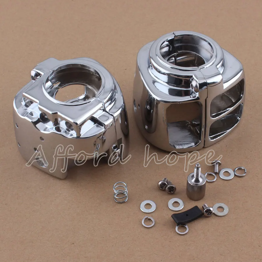 1 Пара мотоциклетный руль переключатель корпус крышка Хром Алюминий для Harley Dyna