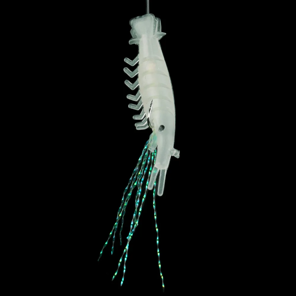 

Fishing lure 5pcs Luminous Shrimp Baits Fishing Lure Single Hook Tackle Crank Glow in the dark drop shipping