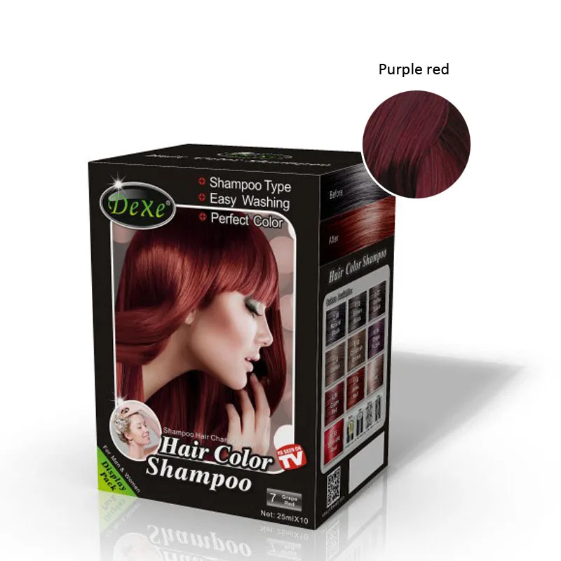 1 PCS DEXE Hair Color &amp Styling Dye 5 mins Into colors herb natural fast black hair repair shampoo 25ml 8 Colors for choice | Красота и
