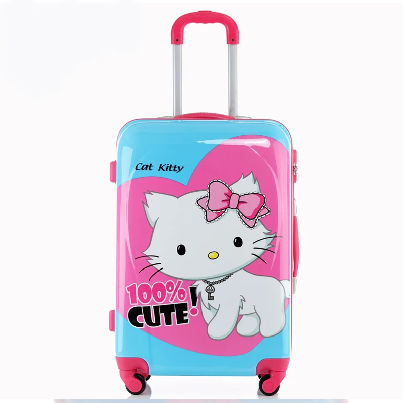 Cartoon ABS+PC Trolley Case spinner wheels women Cartoon Cat Box girl Travel bags boy Suitcase traveller Luggage Pull Rod trunk