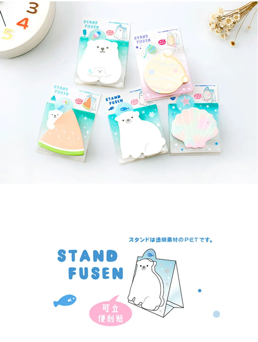 1 шт. Летняя серия polar bear Can stand memo pad Стикеры для заметок блокнот-стикеры Канцтовары papeleria школьные принадлежности для детей Подарки