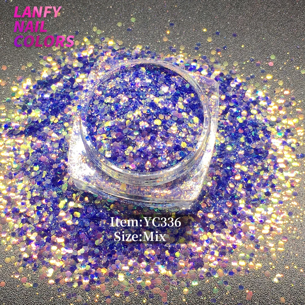 YC337A Mix American Fantasy Iridescent Pink With Purple-Light Color Nail Glitter Home DIY Decoration Craft | Красота и здоровье