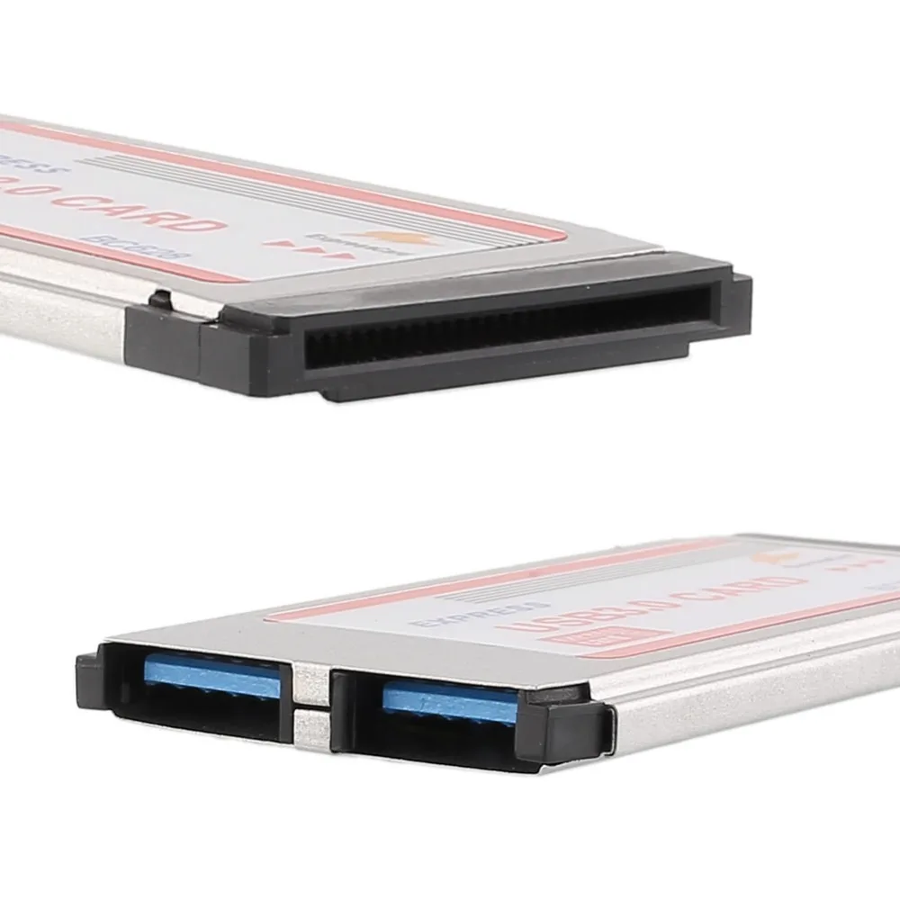AMZDEAL супер-Speed Express Card ExpressCard 34 мм двойной устройство работающее от прикуривателя с 2 портами USB 3,0 Карты BC628 для ноутбука