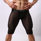 Шорты мужские сетчатые нейлоновые, повседневные компрессионные Короткие штаны для бодибилдинга и занятий спортом, черные