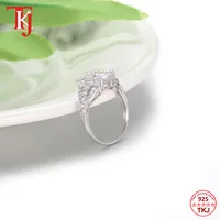 TKJ Настоящее серебро 925 проба ослепительный фианит циркония палец кольца для женщин Свадебные обручальные кольца ювелирные изделия