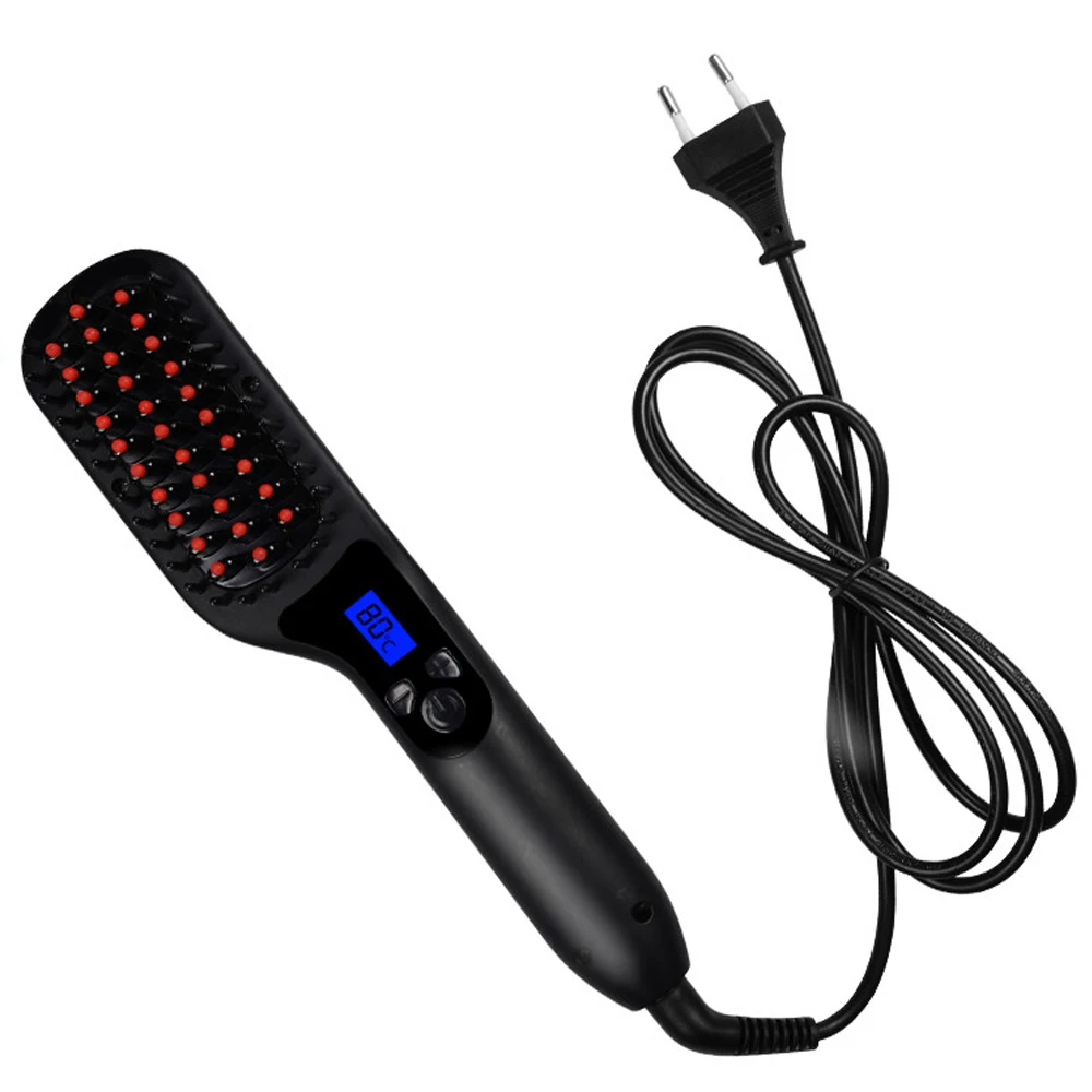 

Free Shipping Langoa 2019 Hot TV Electric Brush Fast Hair Straightener LCD Comb Auto Massager Tools Ceramic Straightening irons