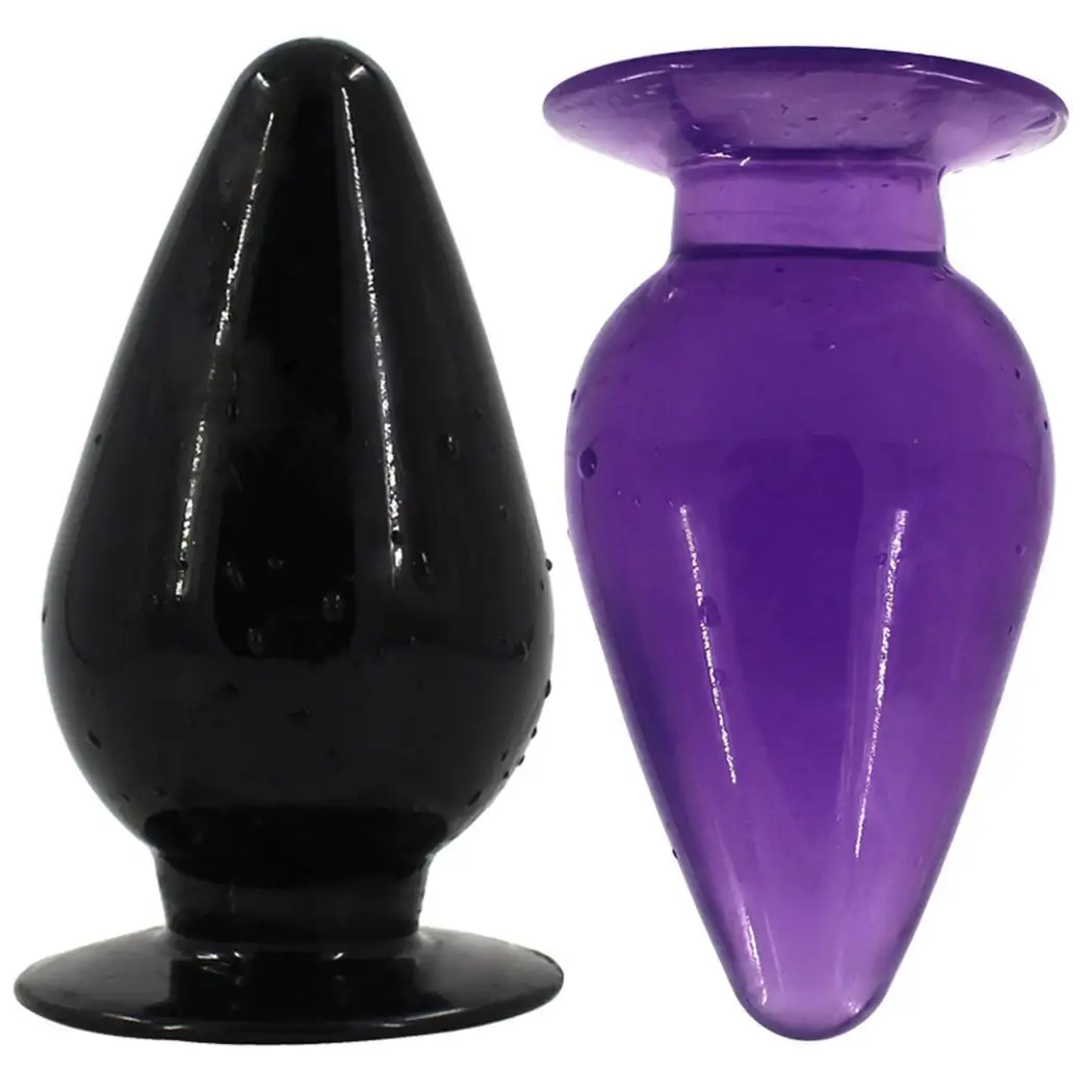 New TPE Butt Plug Anal Toy Black Purple Massager Stimulation Sex Toys |