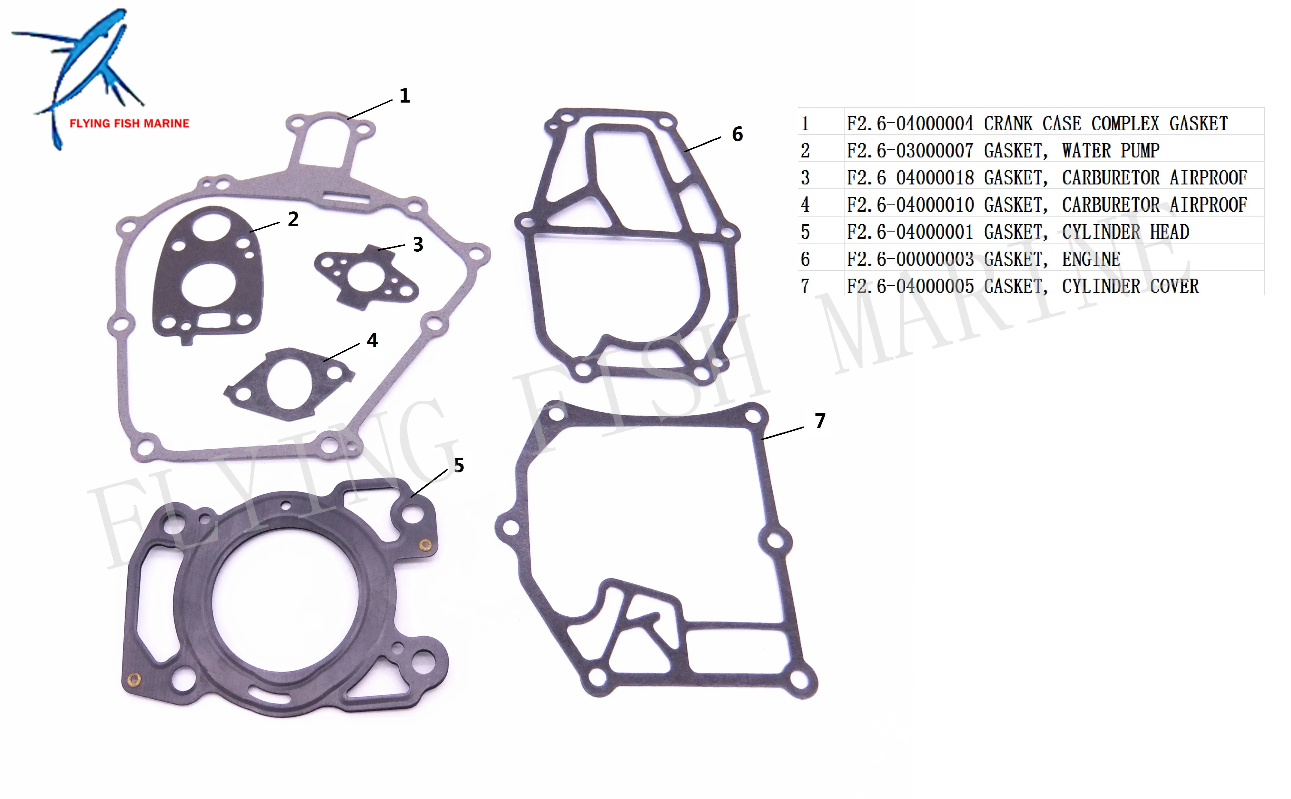 Boat Motor Complete Power Head Seal Gasket Kit for Parsun HDX F2.6 Outboard Engine | Автомобили и мотоциклы