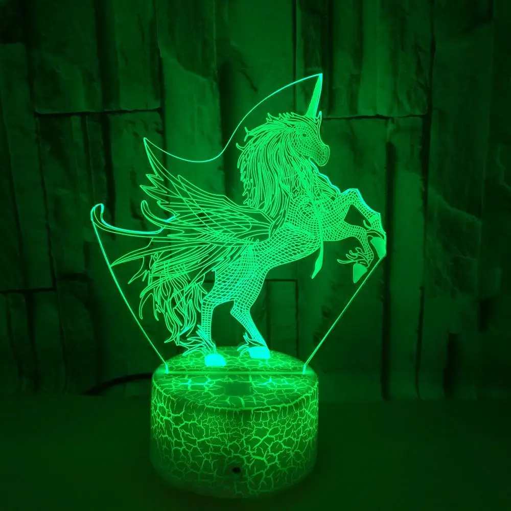 Светодиодный ночник Luminaria в виде единорога милая Настольная лампа с изменением 7