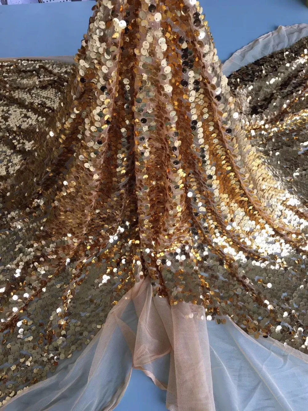 Африканские блестки лак для Aso Ebi 2018 королевские золотые кружева ткань 3D