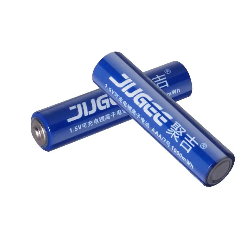 2 шт. В 1 5 в AAA lifepo4 литиевый ионные батарейки JUGEE 1000mWh литий ионный Литий полимерный