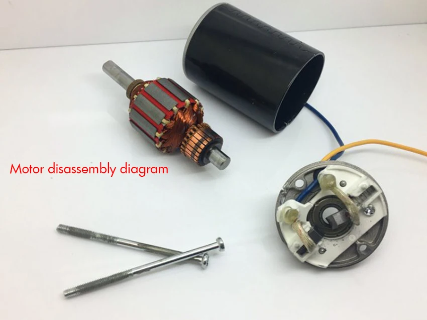 Постоянный магнит DC 110 В карбоновый щеточный двигатель DIY ветровой/ручной генератор Двигатель передний и задний шарикоподшипник, D вал диаметром 8 мм 15000 об/мин