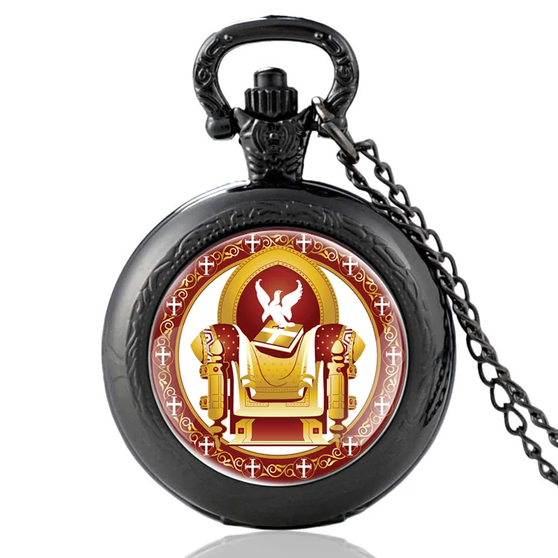Винтажные бронзовые Кварцевые карманные часы для Восточно-ортодоксальной церкви, классические мужские и женские часы с подвеской в виде христианства, подарок