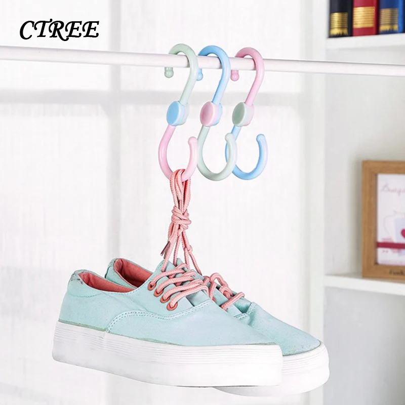 

CTREE 3PC S-shaped 360Degree Rotatable Multi-Purpose Organizer S-hook Kitchen Hook ClothesTowel Hook Bathroom Accessories C762