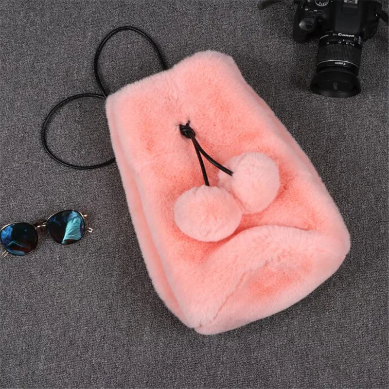 Для женщин рюкзак зимние сапоги на искусственном кроличьем меху с травой в форме