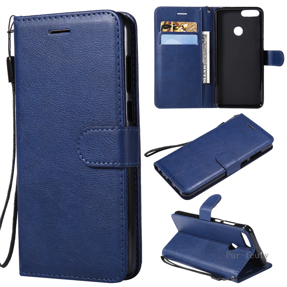 Кожаный чехол для Fundas huawei P Smart FIG-LX1 FIG-LA1 чехол для coque huawei PSmart Чехол Флип-кошелек силиконовый чехол для телефона