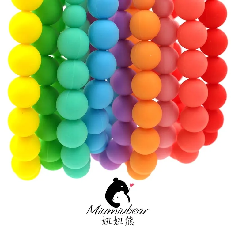 Детское Силиконовое ожерелье прорезыватель полностью Радужное из жевательной