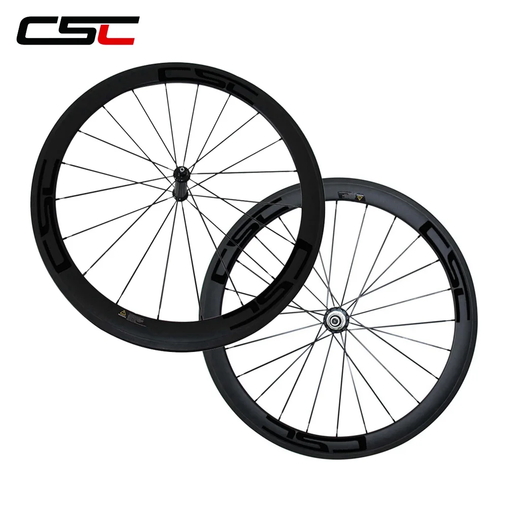 

CSC Bicycle wheelset Straight Pull Powerway R36 Carbon Hubs 50mm 23mm tubular carbon bike wheels CN 424 pillar 1420 sapim cx