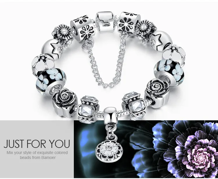 AliExpress,, серебряная цепочка, новая мода, сделай сам, бусины, браслеты-шармы для женщин, ювелирные изделия XCH1836