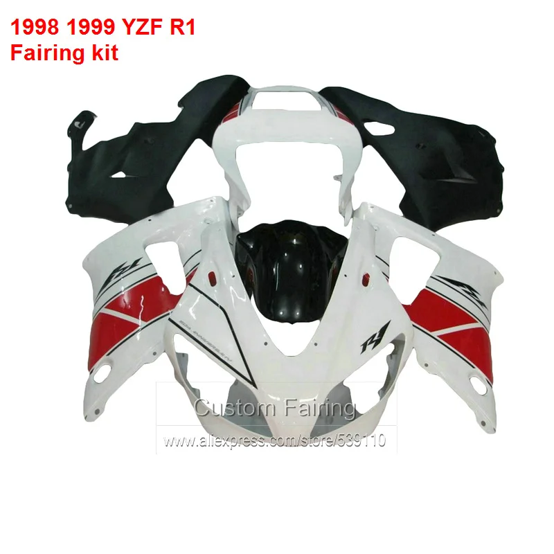 Обтекатели для YAMAHA YZF R1 98 99 (белый) 1998 1999 комплект обтекателей + 7 подарков LJ51|fairing