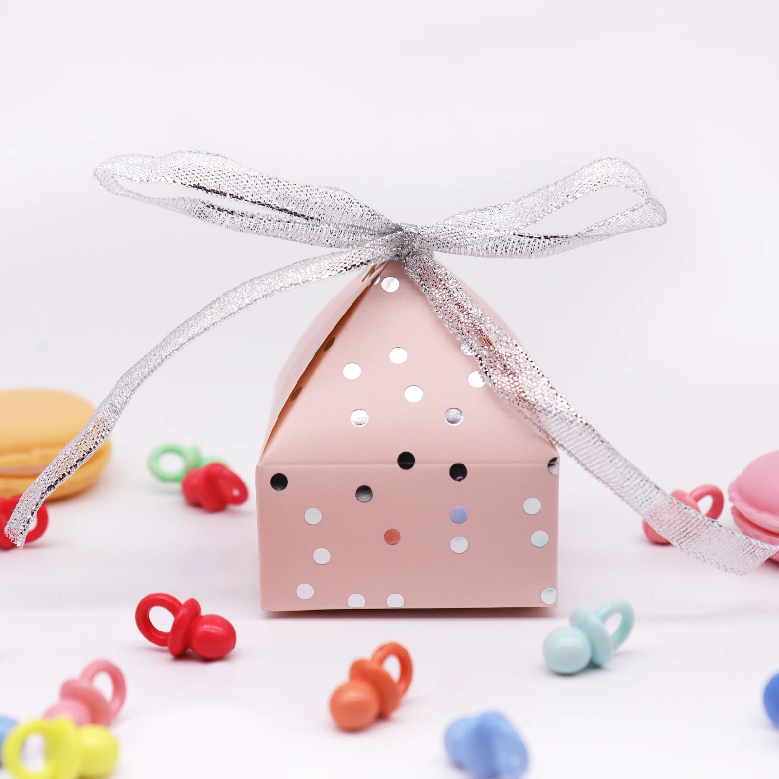 6x6x7.5cm Birthday Party Bronzing Dot Pink/Blue Paper Candy Box Wedding Chocolate Baby Shower Festival Decorations | Дом и сад