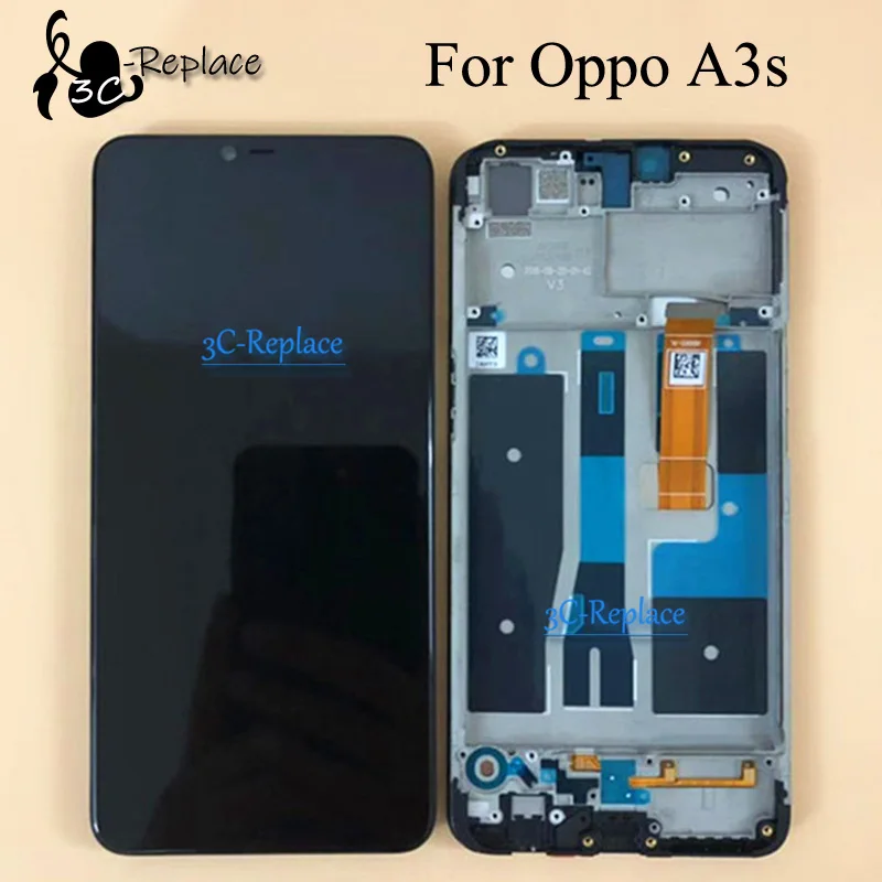 100% протестированный черный 6 2 дюйма для Oppo A3s Полный ЖК дисплей кодирующий