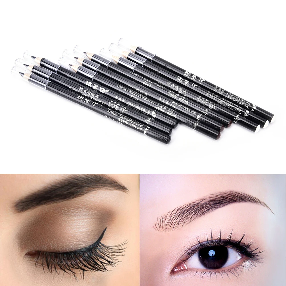 3 шт. Черная Подводка для глаз карандаш Водостойкая Женская Профессиональная и