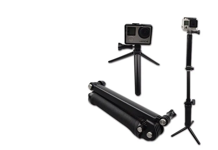 10 шт./лот 3 сторонняя селфи палка ручной монопод складной держатель для GoPro hero +