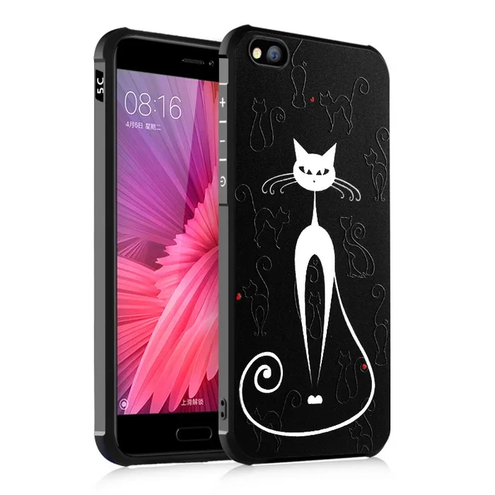 3D Curved Relief Painting Silicon Phone Back Case For Xiaomi Mi5C Slim Matte Full Protective Shockproof TPU Cover Fundas Capa |
