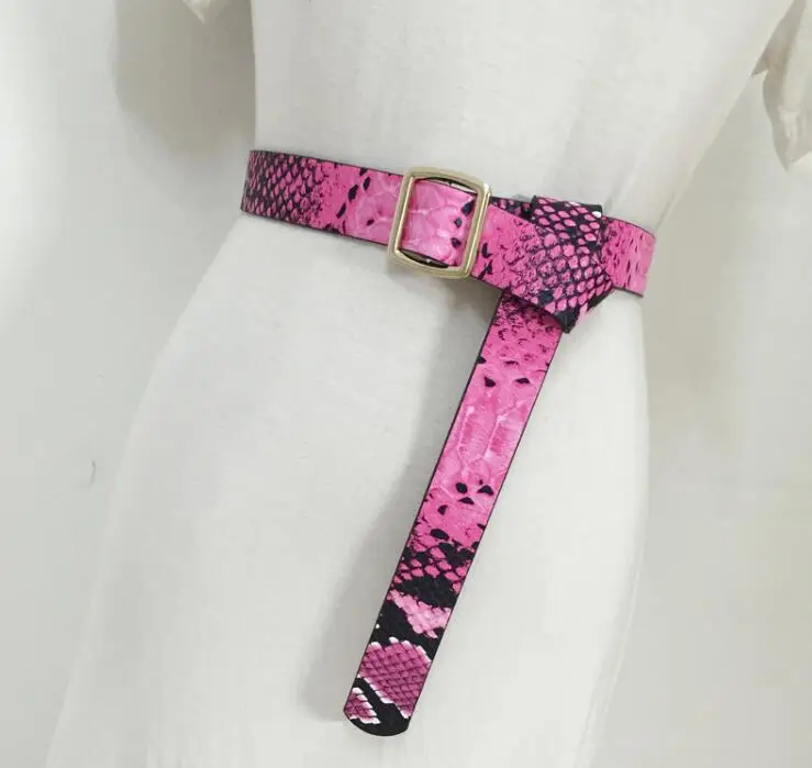

Women's runway fashion snake skin print PU leather Cummerbunds female Dress Corsets Waistband Belts decoration wide belt R1537