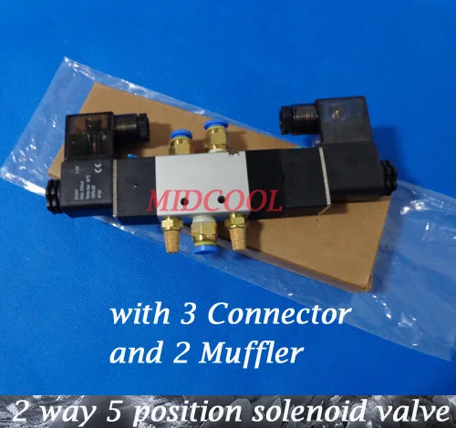 

Solenoide Valvula 4V220-06,24V DC Boutique Solenoid Valve,5/2 way double coil solenoid valve with 3 connector and 2 muffler