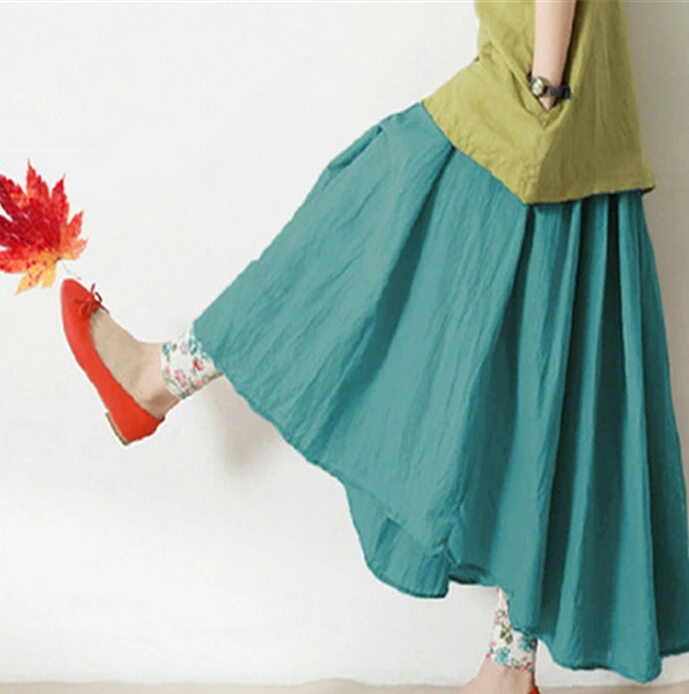 Весна лето 2020 женские повседневные хлопковые юбки длинные льняные Свободные