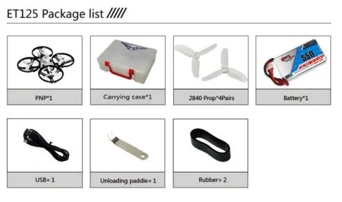 

JMT ET125 PNP Brushless FPV RC Racer Aircraft Mini Drone with Receiver Spare Parts