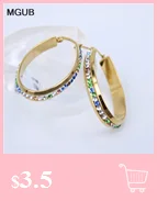 MGUB new design stainless steel fashion jewelry gold color round Hoop earrings for women LH594