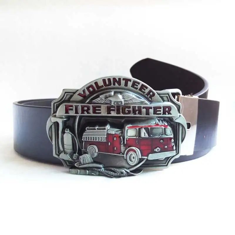 

T-Disom American Fire Fighter Belt Buckle Metal With Good Plating Included Black Belts Drop shipping