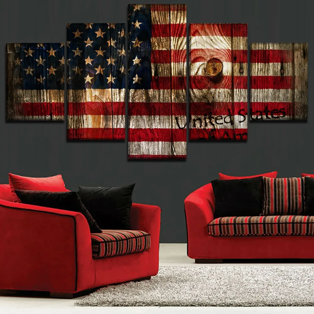 

Картина на холсте для современной спальни настенная Художественная печать плакат рамка 5 шт. Ретро США Америка Картины домашний декор